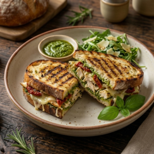 Pesto Chicken & Sun-Dried Tomato Panini