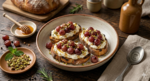 Whipped Ricotta & Roasted Grape Crostini