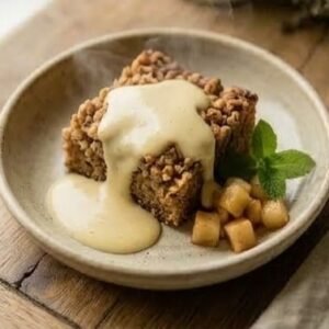 Warm Apple Crumble with Vanilla Custard